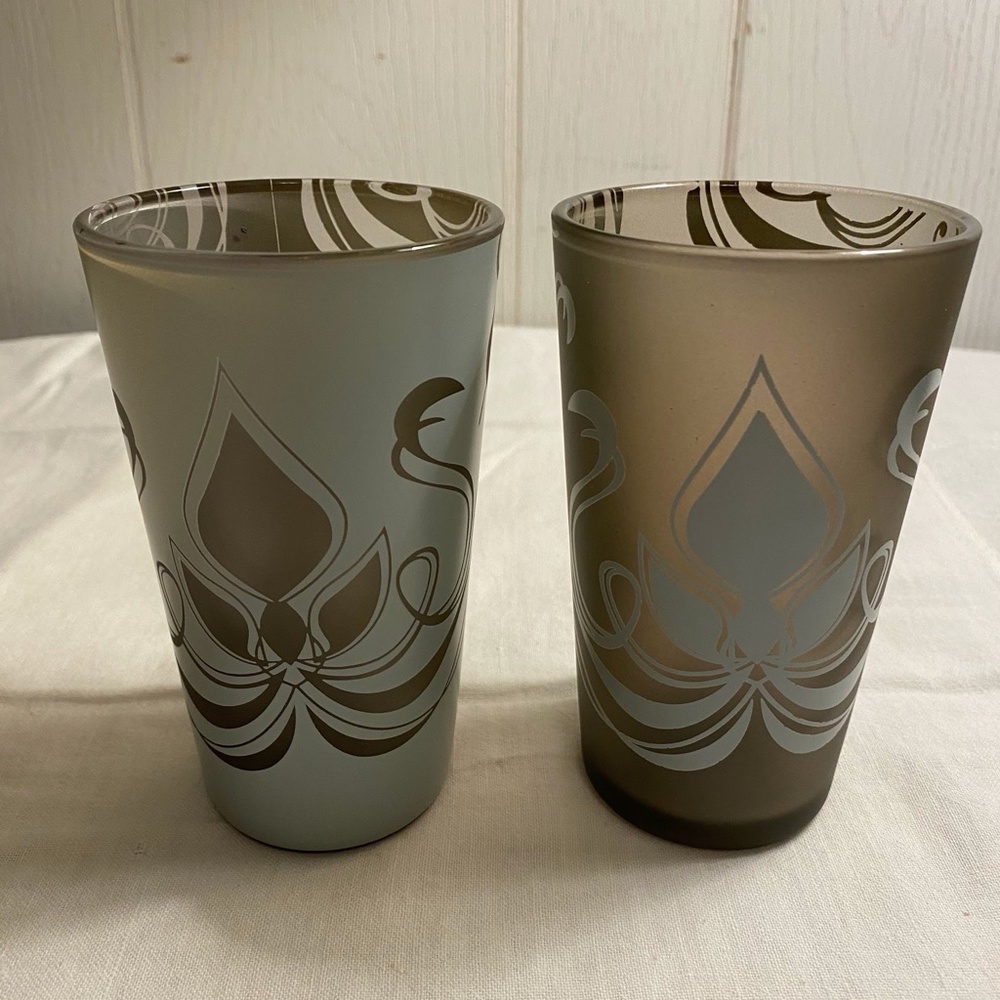 NIB Partylite Lotus Scroll Votive Pair